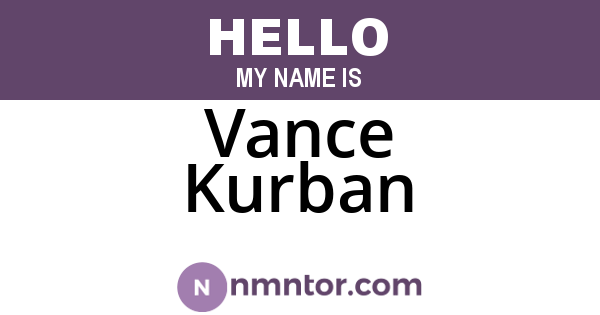 Vance Kurban
