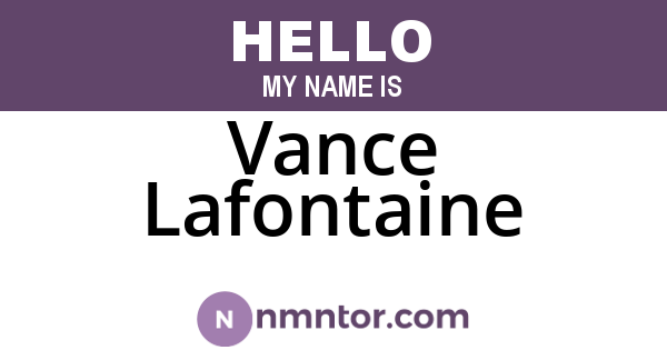 Vance Lafontaine
