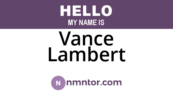 Vance Lambert