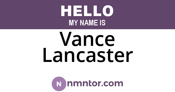 Vance Lancaster