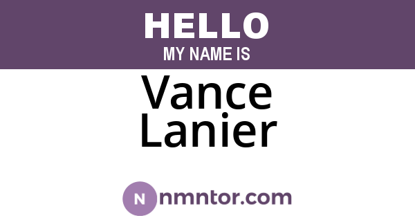 Vance Lanier