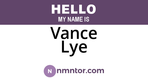 Vance Lye