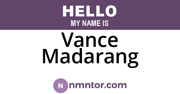 Vance Madarang