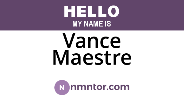 Vance Maestre
