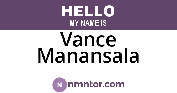 Vance Manansala