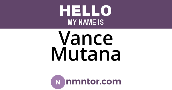 Vance Mutana