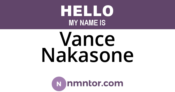 Vance Nakasone