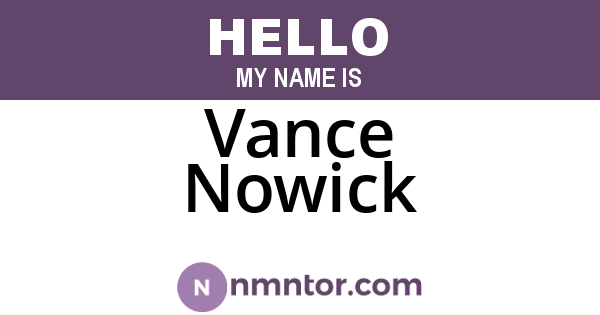 Vance Nowick