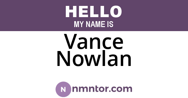 Vance Nowlan