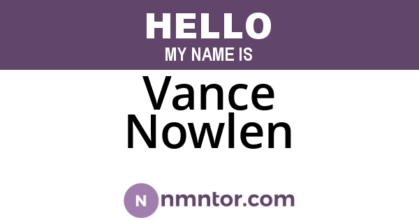 Vance Nowlen
