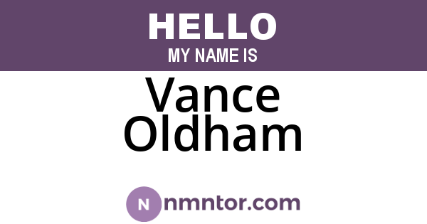 Vance Oldham