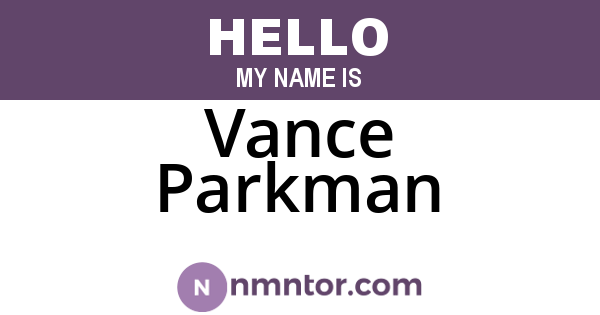 Vance Parkman