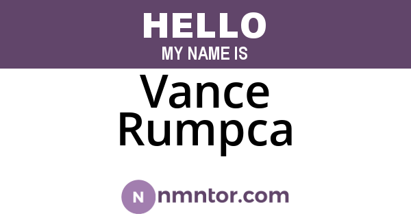 Vance Rumpca