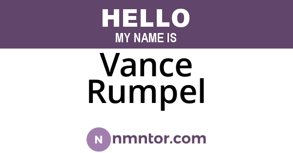 Vance Rumpel