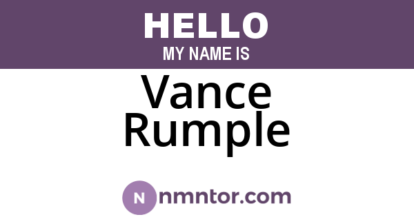 Vance Rumple