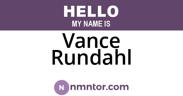 Vance Rundahl
