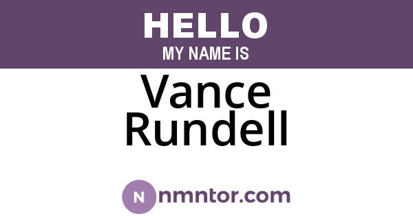 Vance Rundell