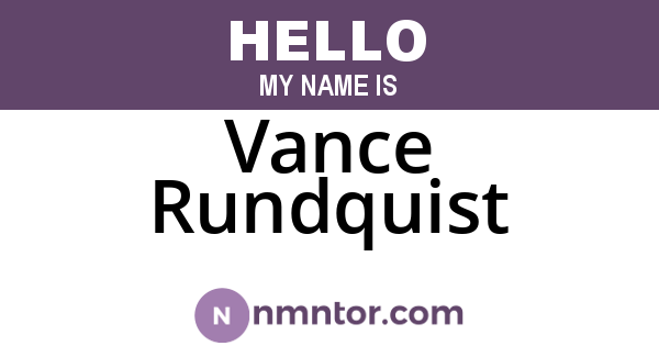 Vance Rundquist