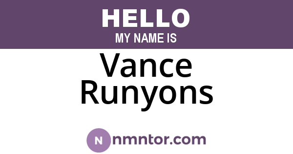 Vance Runyons
