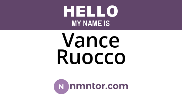Vance Ruocco