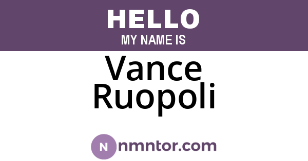 Vance Ruopoli