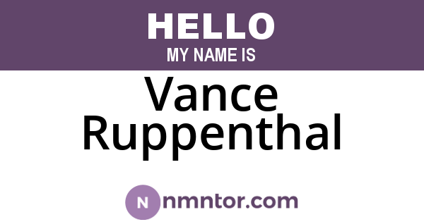 Vance Ruppenthal