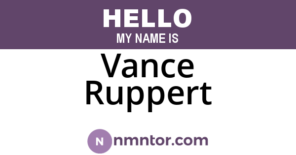 Vance Ruppert