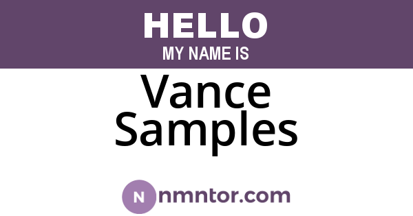 Vance Samples