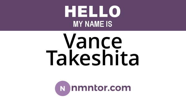Vance Takeshita
