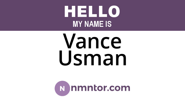 Vance Usman