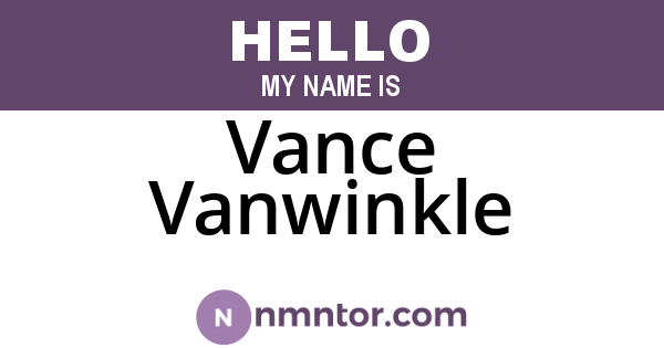 Vance Vanwinkle