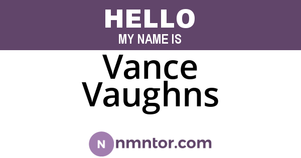 Vance Vaughns