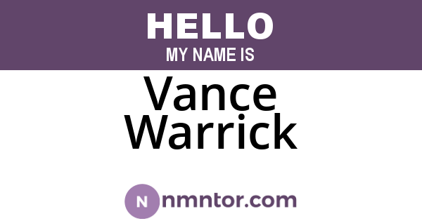Vance Warrick