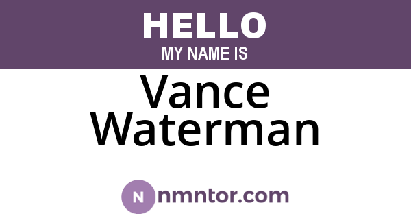 Vance Waterman