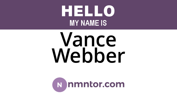 Vance Webber