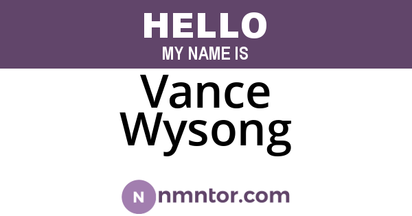 Vance Wysong