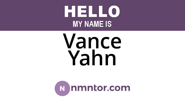 Vance Yahn