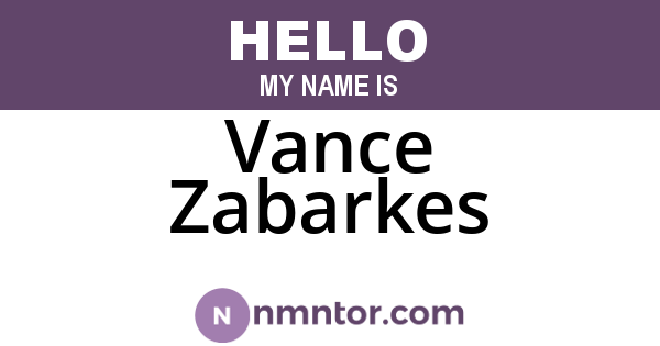 Vance Zabarkes
