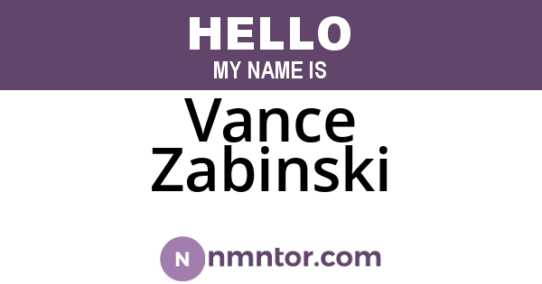 Vance Zabinski