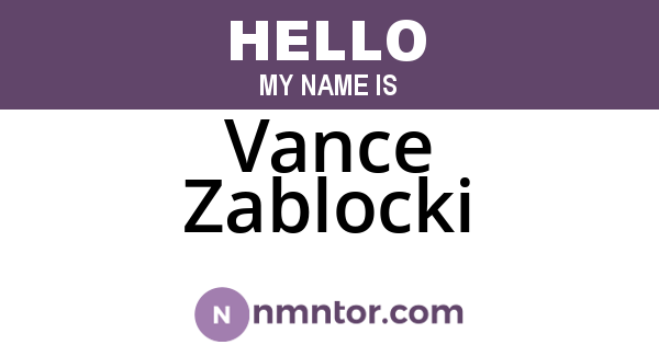 Vance Zablocki