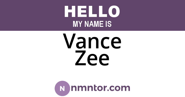 Vance Zee
