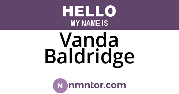 Vanda Baldridge