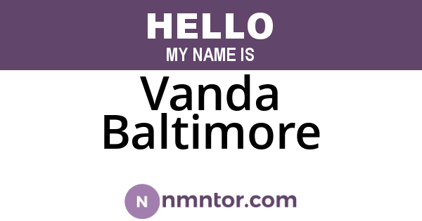 Vanda Baltimore