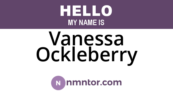 Vanessa Ockleberry
