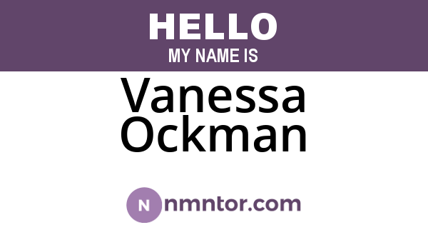 Vanessa Ockman
