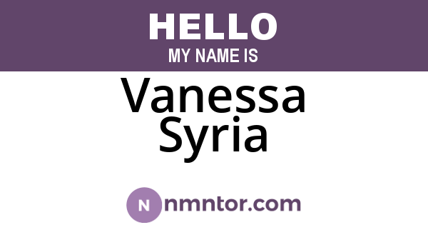 Vanessa Syria