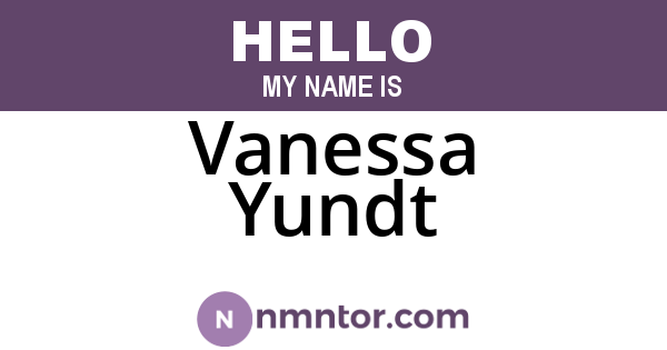 Vanessa Yundt