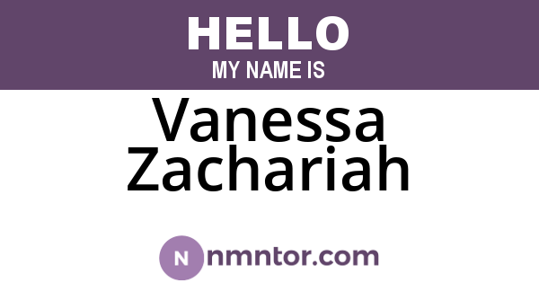 Vanessa Zachariah