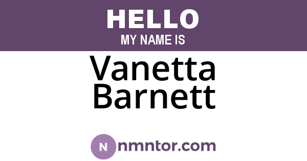 Vanetta Barnett