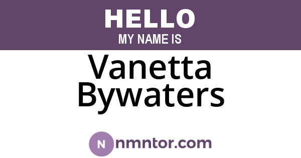 Vanetta Bywaters